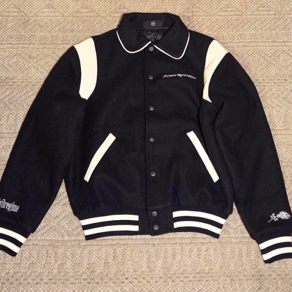 Civil Regime Varsity Jacket Black White Size M NWOT